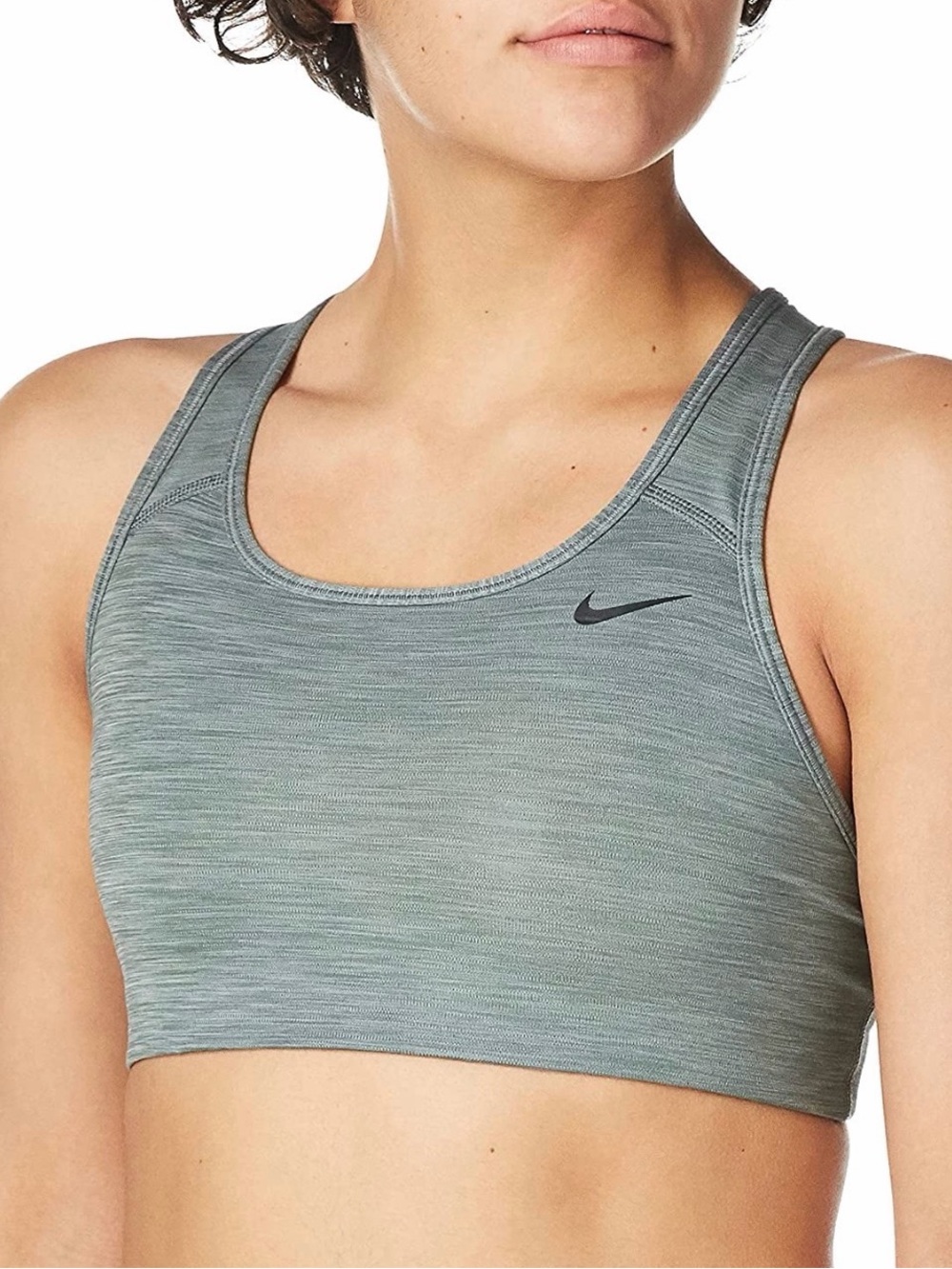 Nike Heathered Grey Racerback Sports Bra - Large